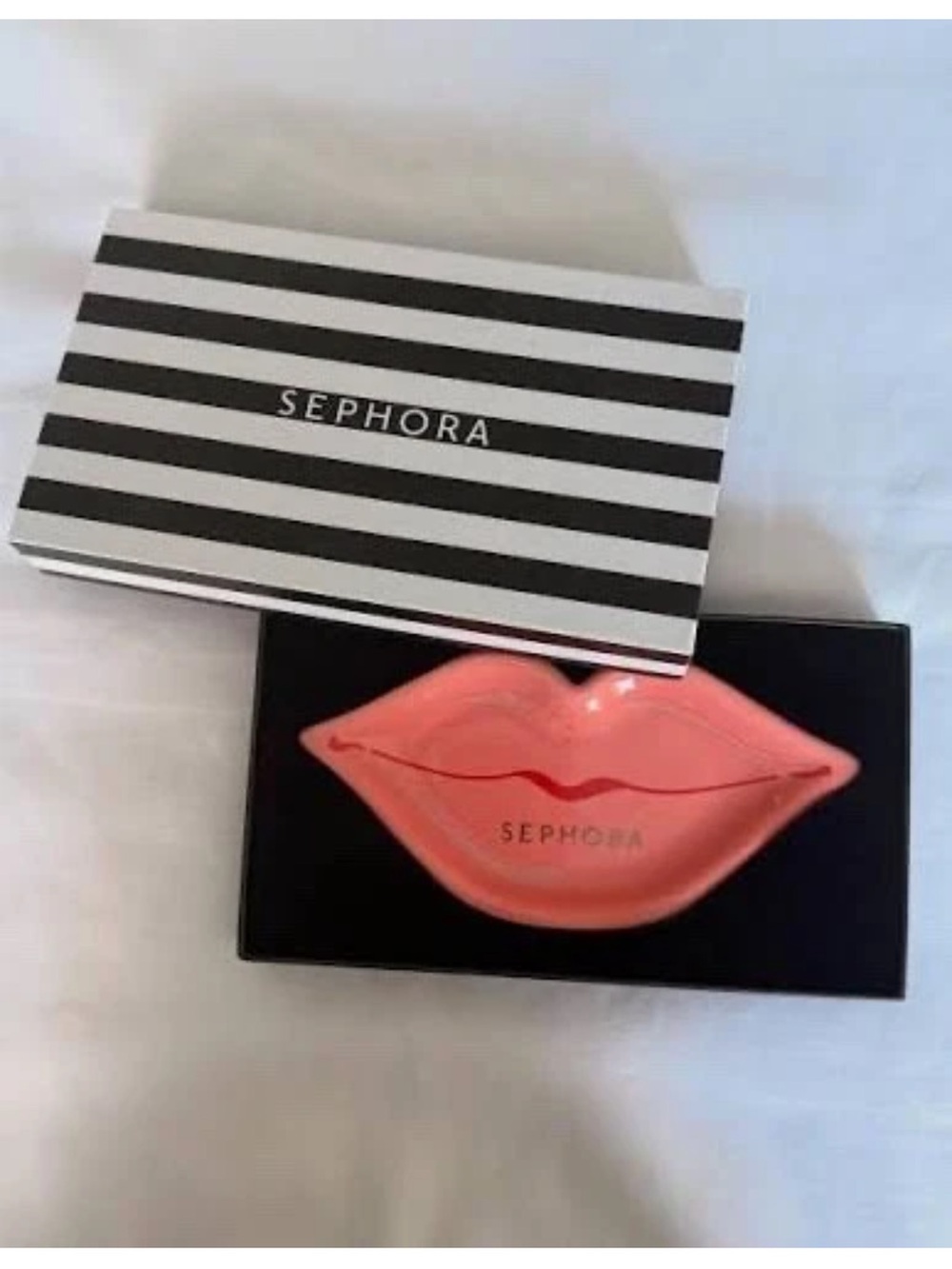 Sephora Beauty Insider Ceramic Lip Trinket Tray Holder 6.5”x3.5” NEW In Gift Box